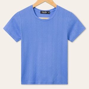 Junk Food Clothing Pointelle Short Sleeve Tee 100% cotton